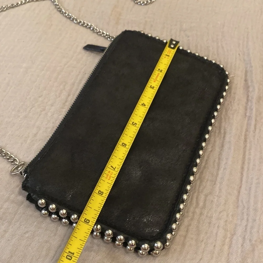 Zara black with silver detailing bag .